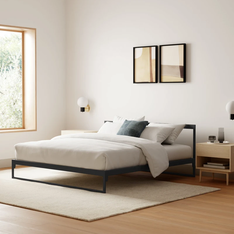 تخت‌خواب فلز دو نفره مدل GTK-1012 سایز 160 * 200 سانتی‌متر