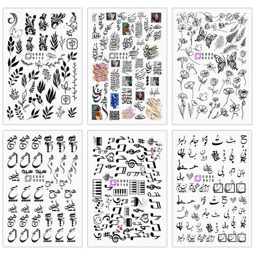 برچسب لنز ناخن مدل متن فارسی مجموعه 6 عددی