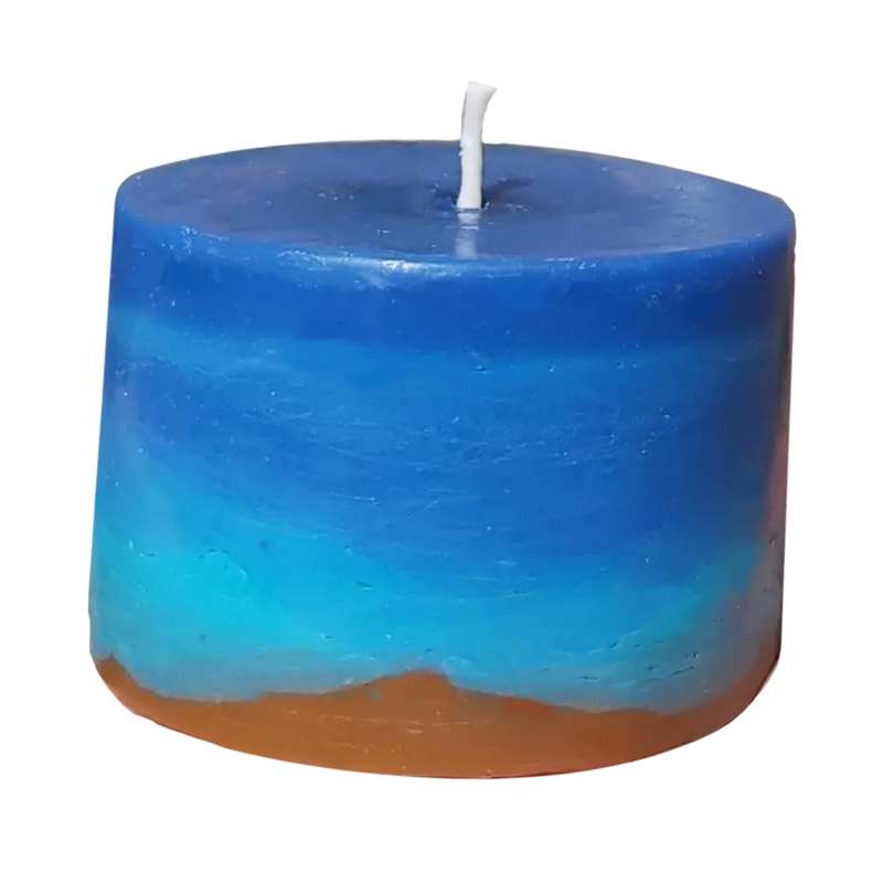 شمع دست ساز مدل دريا آبرنگي
