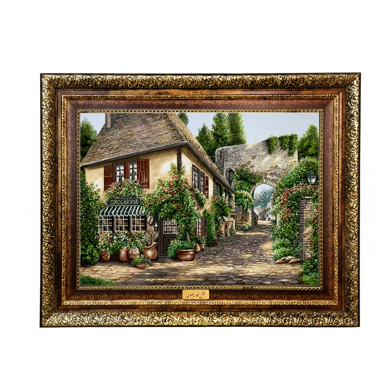 تابلو فرش ماشینی نقش نگار رضوی طرح کوچه کد 1701KH