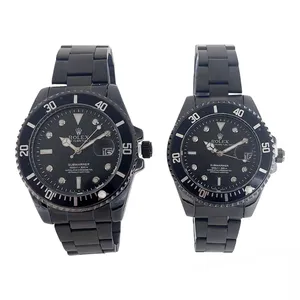 ست ساعت مچی عقربه ای زنانه و مردانه مدل تقویم تلسکوپی