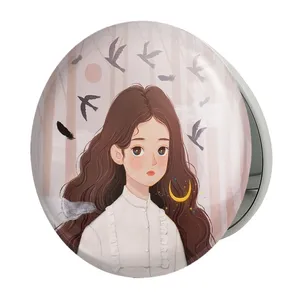 آینه جیبی خندالو طرح دخترانه مدل تاشو کد 25633 