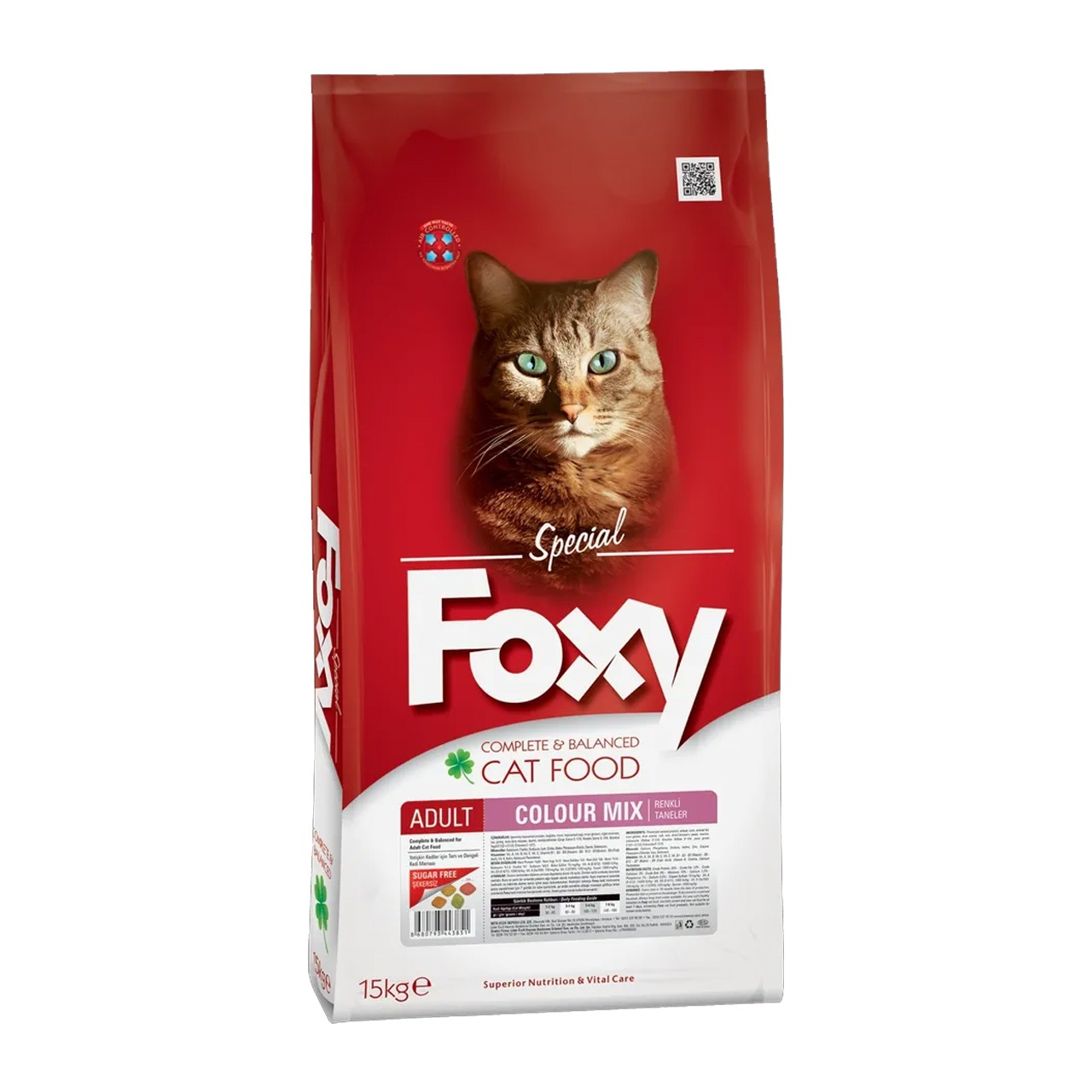 غذا خشک گربه فوکسی مدل بالغ میکس وزن 15000 گرم