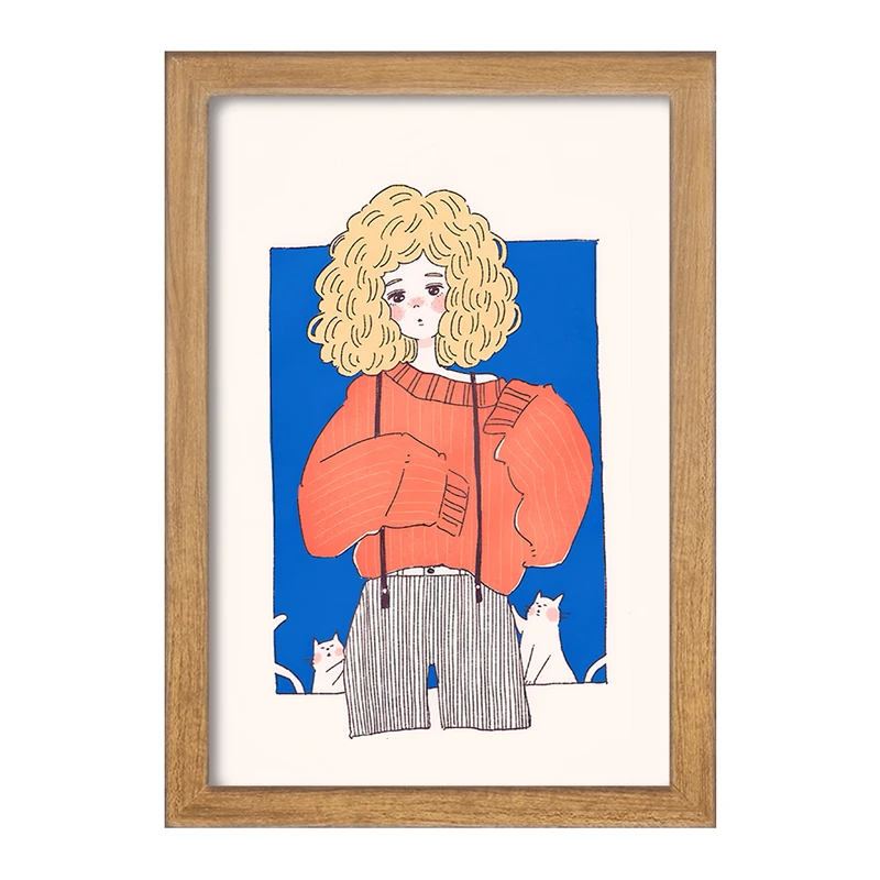 تابلو خندالو مدل دختر و گربه های بامزه کد F7380