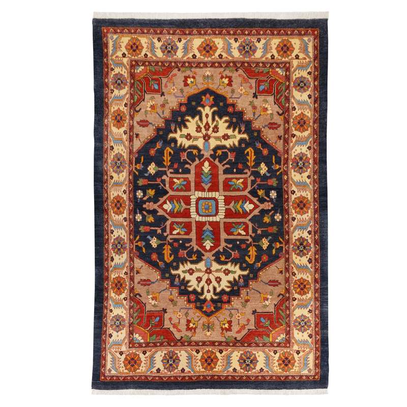 فرش دستباف شش متری سی پرشیا کد 179737 زمینه سرمه ای