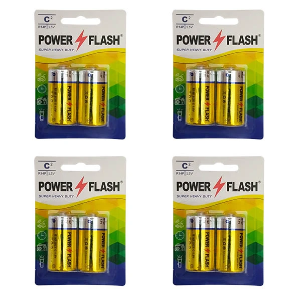 باتری C پاور فلش مدل Heavy Duty-C بسته 8 عددی
