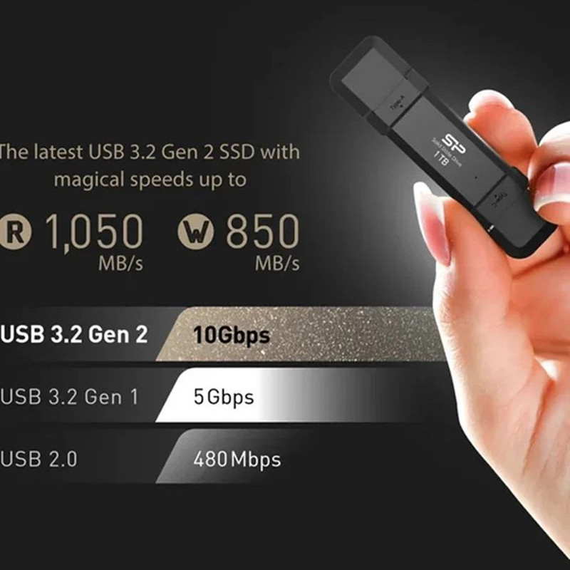 اس اس دی اکسترنال سیلیکون پاور مدل DS72 ظرفیت 1 ترابایت رابط USB 3.2 Gen2