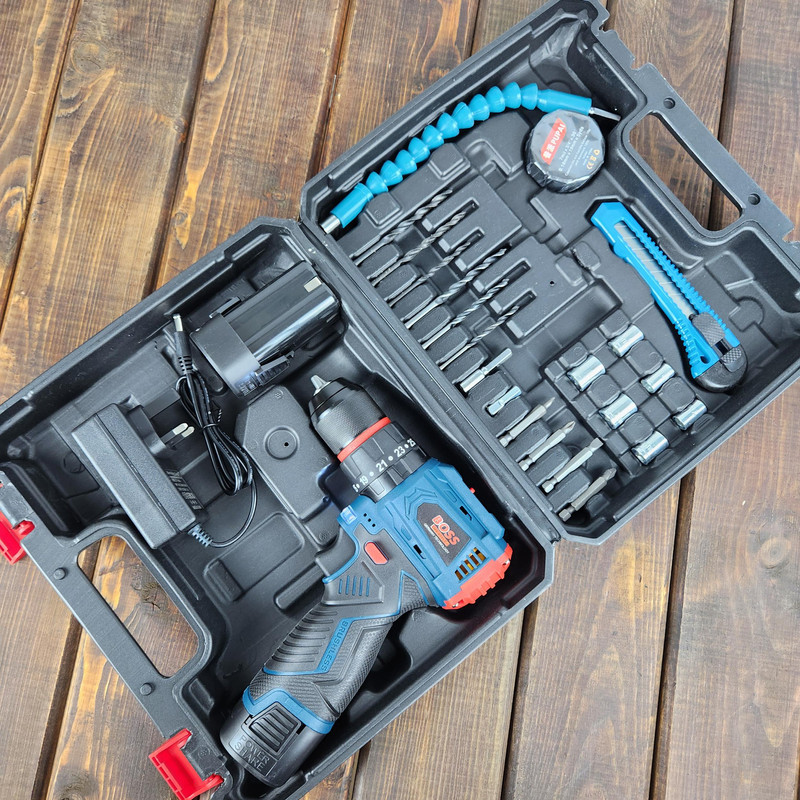 دریل چکشی شارژی برشلس باس کد GHR406 مجموعه 25 عددی