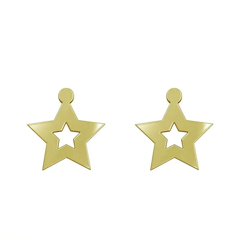 گوشواره طلا 18 عیار زنانه مدوپد مدل ستاره کد GA1-15583