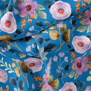 پارچه لباس مدل کرپ حریر طرح گل کد 9155C