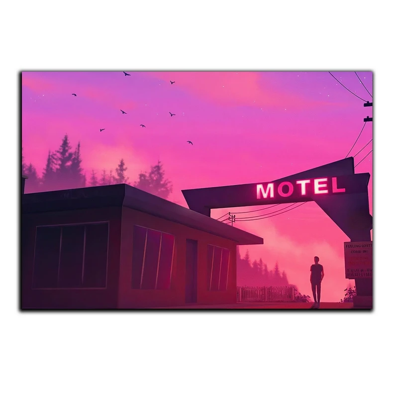 تابلو شاسی بکلیت طرح غروب آفتاب و متل مدل SH-S5561