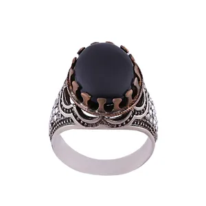 انگشتر نقره مردانه مدل تاج کد MR0049