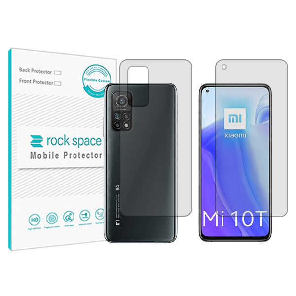 محافظ صفحه نمایش شفاف راک اسپیس مدل HyGEL مناسب برای گوشی موبایل شیائومی Mi 10T 5G به همراه محافظ پشت گوشی 