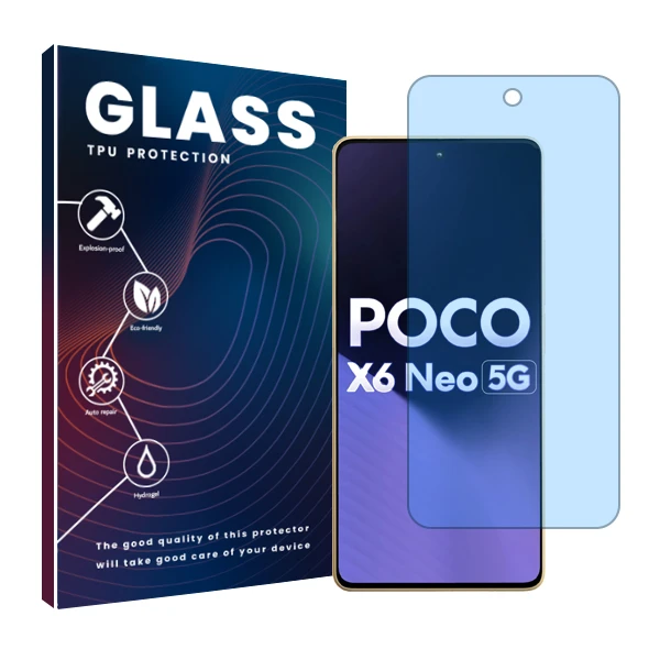 محافظ صفحه نمایش ضداشعه آبی گلس مدل Resistant مناسب برای گوشی موبایل شیائومی Poco X6 Neo 5G