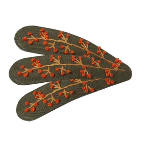 گیره مو دخترانه مدل تق تقی گلدوزی شده HT -001 مجموعه سه عددی