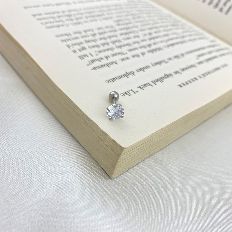 پیرسینگ گوش زنانه مدل تک نگین کد P4459