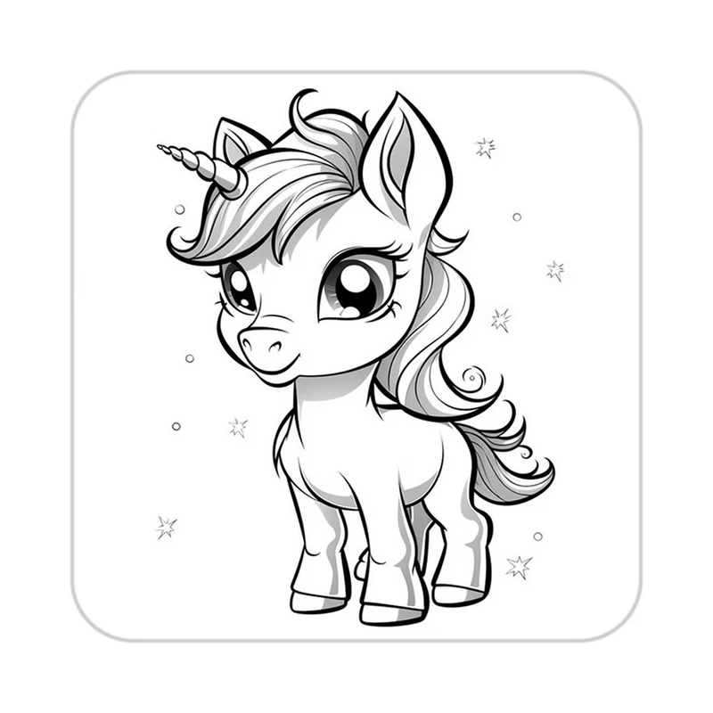 زیر لیوانی کاکتی طرح اسب تک شاخ و یونیکورن مدل mp29806