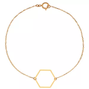پابند طلا 18 عیار زنانه الن نار مدل ELN2124 طرح شش ضلعي