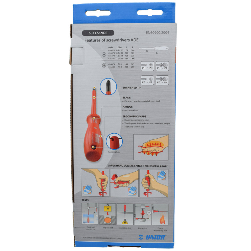 پیچ گوشتی یونیور مدل 603CS6VDE بسته 6 عددی پیچ گوشتی یونیور مدل 603CS6VDE بسته 6 عددی