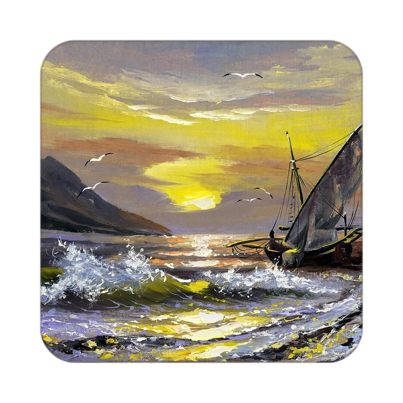 زیر لیوانی کاکتی طرح نقاشی رنگ روغن مدل mg10633