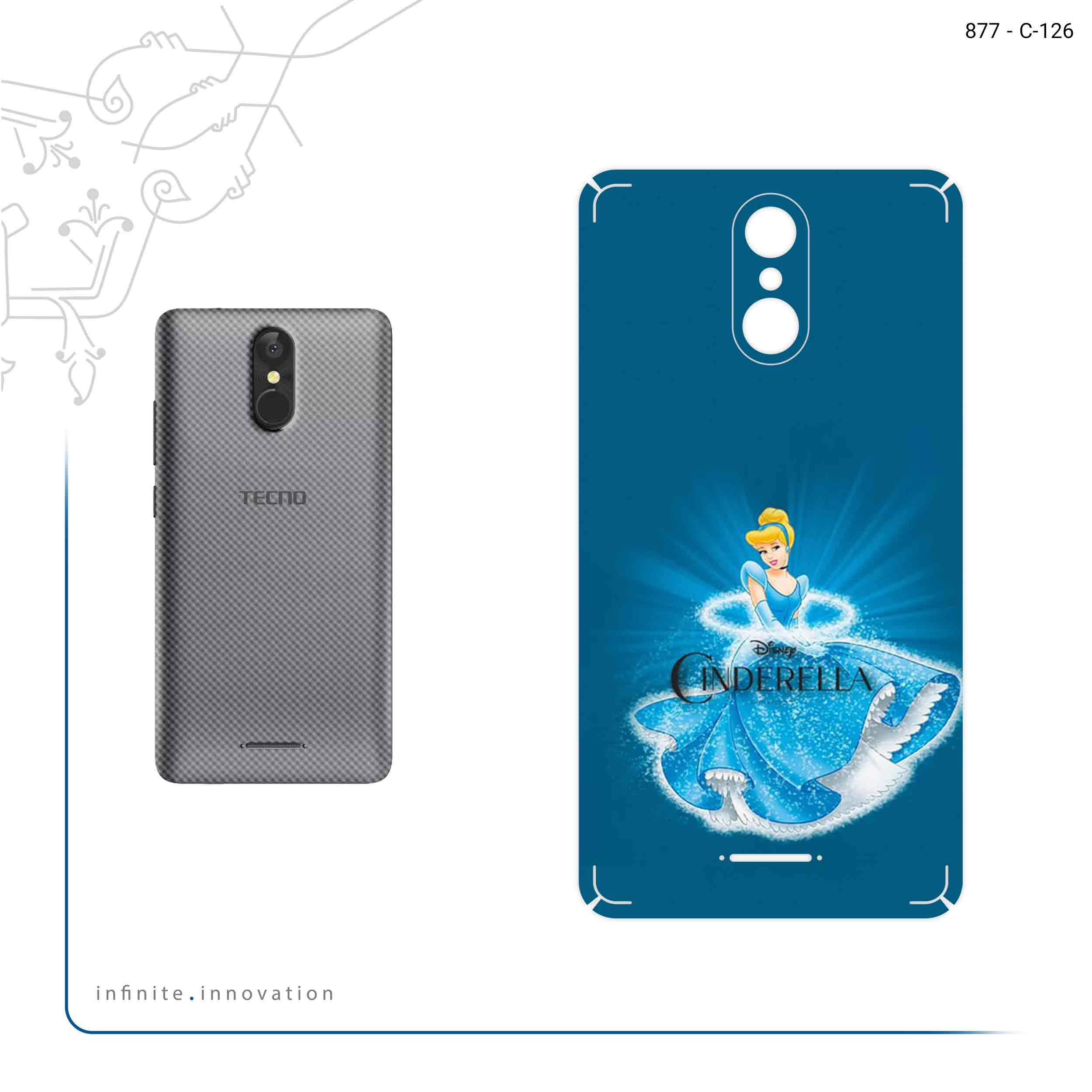 برچسب پوششی ماهوت مدل Cinderella مناسب برای گوشی موبایل تکنو WX3F LTE