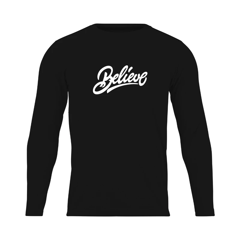 تی شرت آستین بلند مردانه مدل  believe_NC1_0354 رنگ مشکی