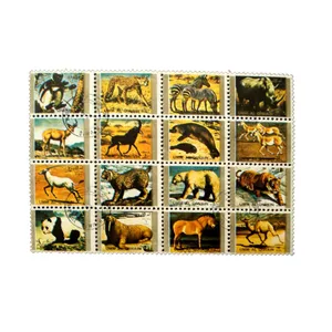 تمبر یادگاری مدل حیوانات کد DS2155 مجموعه 16 عددی