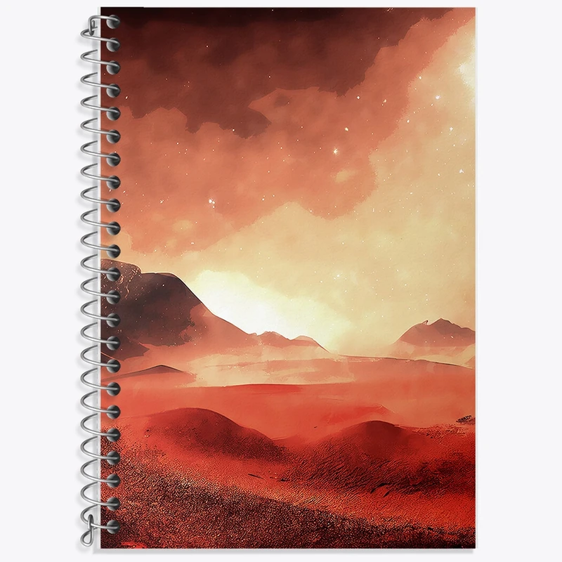 دفتر زبان 50 برگ خندالو مدل دو خط طرح کویر کد F1186