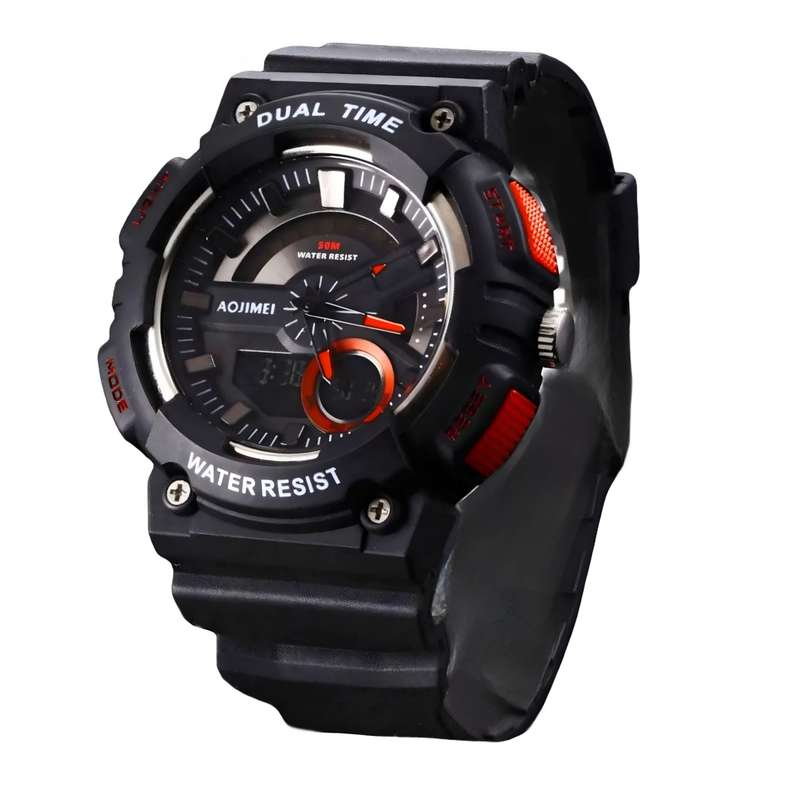 ساعت مچی عقربه ای بچگانه مدل دو زمانه بند پیو کرنوگراف