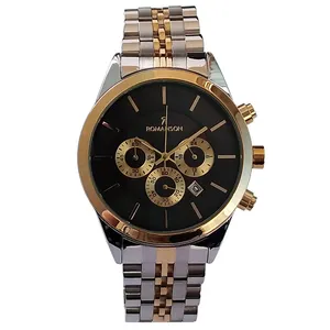 ساعت مچی عقربه‌ای مردانه رومانسون مدل بندفلزی کرنوگراف سه موتور فعال کد BLK20