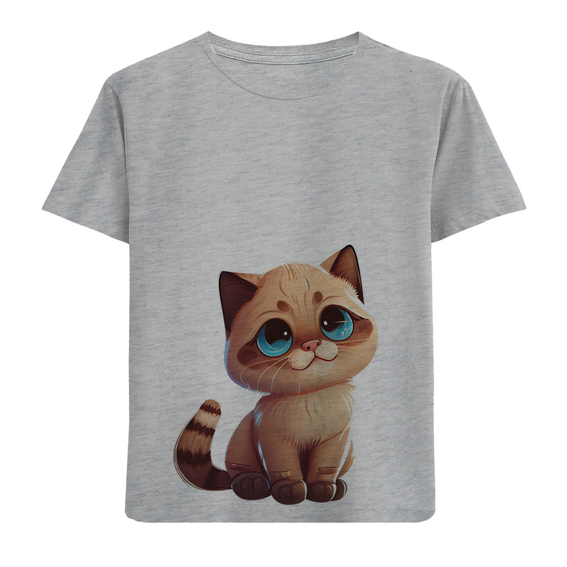 تی شرت آستین کوتاه پسرانه مدل گربه N178
