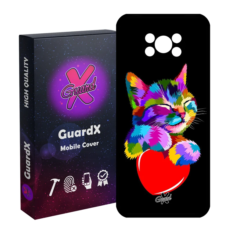 کاور گارد ایکس طرح گربه مدل Glass10269 مناسب برای گوشی موبایل شیائومی Poco X3 / Poco X3 NFC