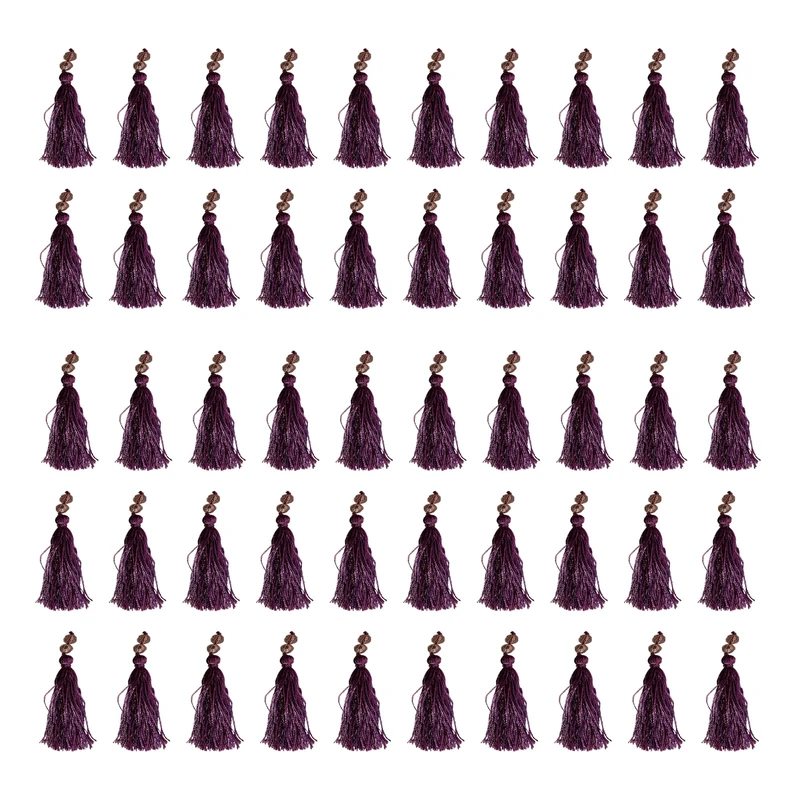 آویز تزئینی طرح منگوله مدل ارغوان بسته 50 عددی