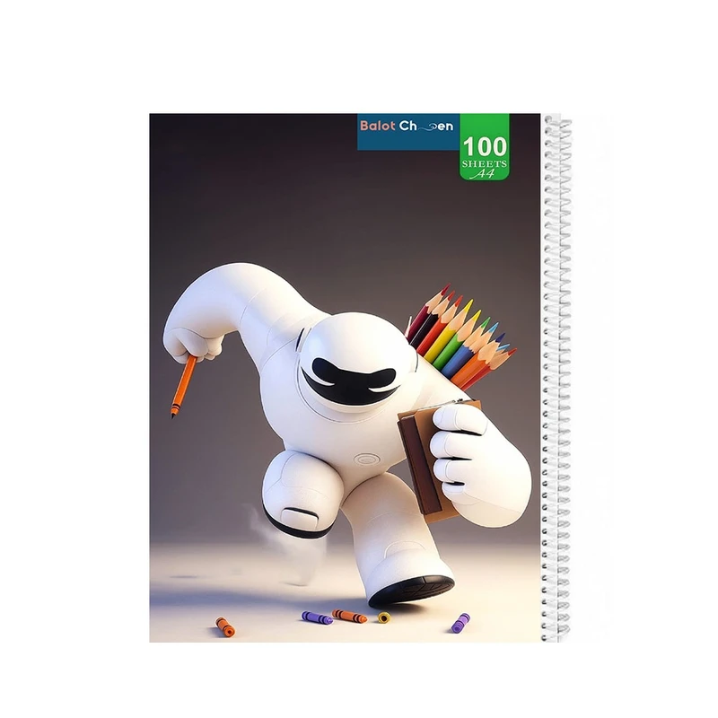 دفتر نقاشی 100 برگ بلوط چین مدل فانتزی پسرانه کدA4-N100-FP891