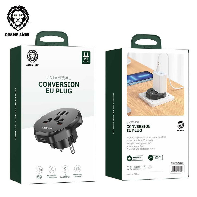 مبدل برق 3 به 2 گرین لاین مدل Conversion EU Plug