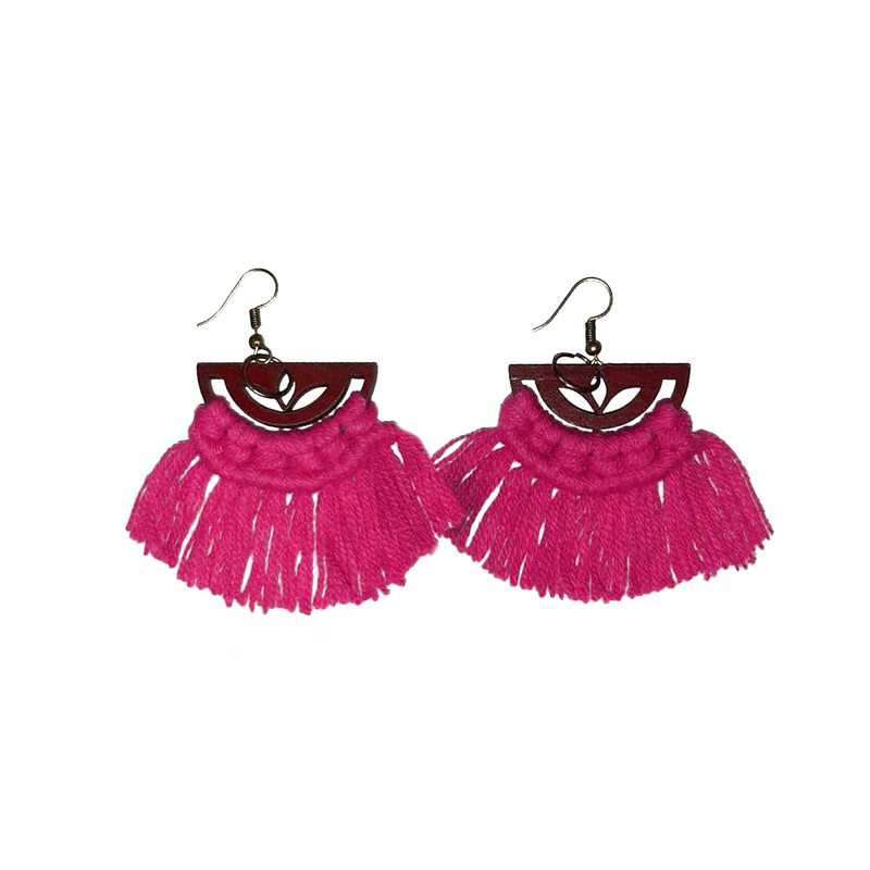 گوشواره دخترانه مدل مکرومه گوشواره دخترانه مدل مکرومه