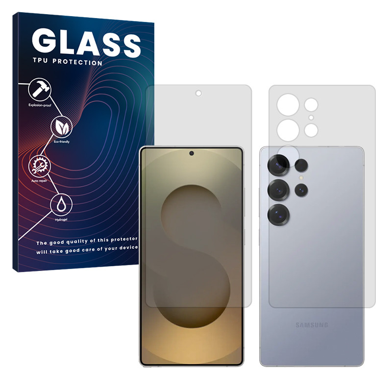 محافظ صفحه نمایش مات گلس مدل Resistant مناسب برای گوشی موبایل سامسونگ Galaxy S25 Ultra به همراه محافظ پشت گوشی