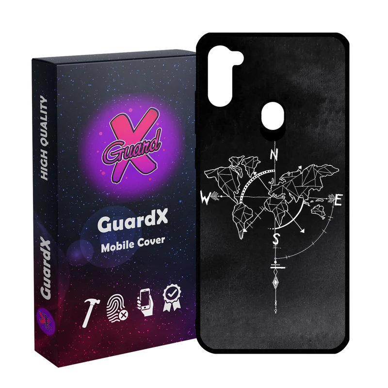 کاور گارد ایکس طرح نقشه مدل Glass10814 مناسب برای گوشی موبایل سامسونگ Galaxy A11/M11
