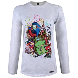 تی شرت آستین بلند زنانه 27 مدل Stickers Country کد MH610