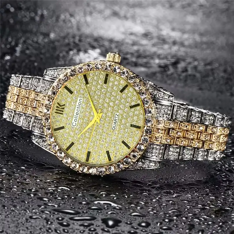 ست ساعت مچی عقربه ای زنانه و مردانه مدل دیت جاست نیم نگین کد co1