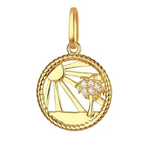 آویز گردنبند طلا 18 عیار زنانه قیراط مدل نخل کد GH5768