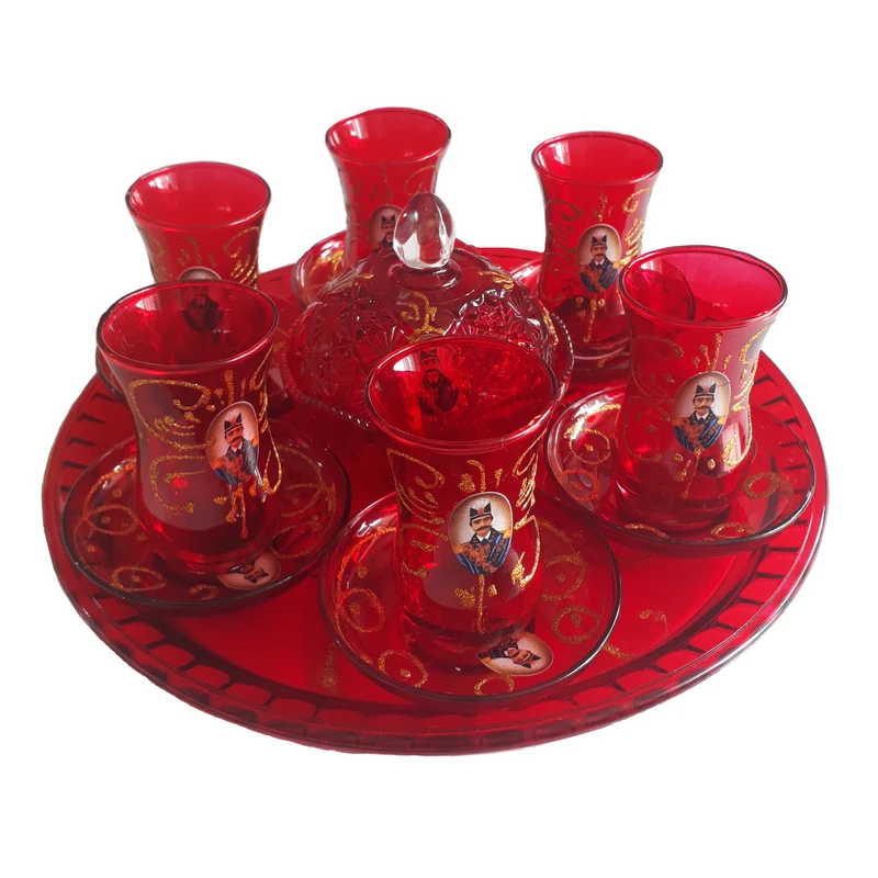 سرویس چای خوری 15 پارچه طرح شاه عباسی کد 1311