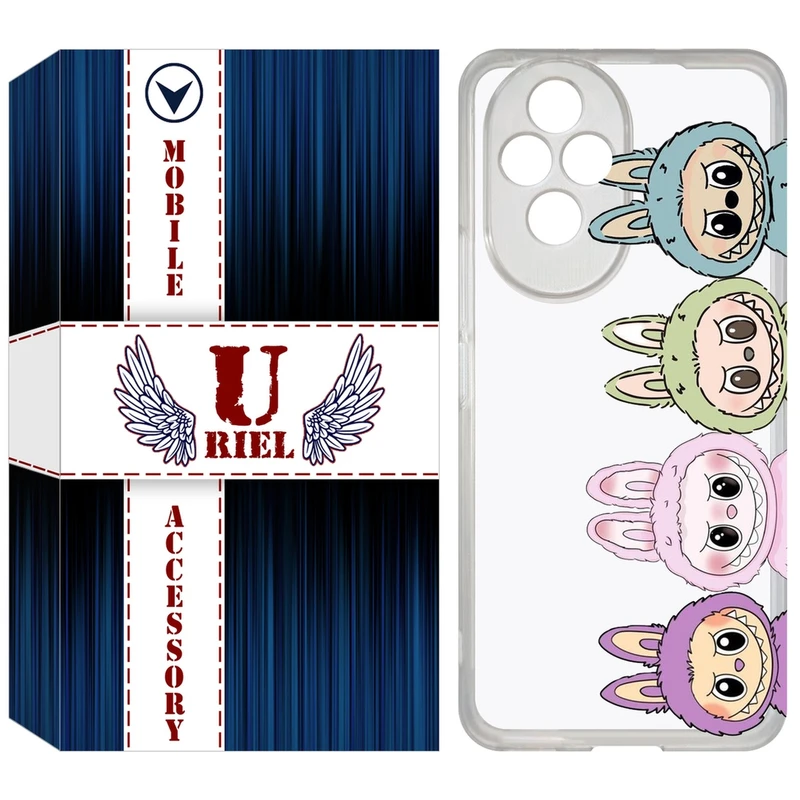 کاور یوریل مدل Clear کد 101 طرح لبوبو Labubu مناسب برای گوشی موبایل آنر 200