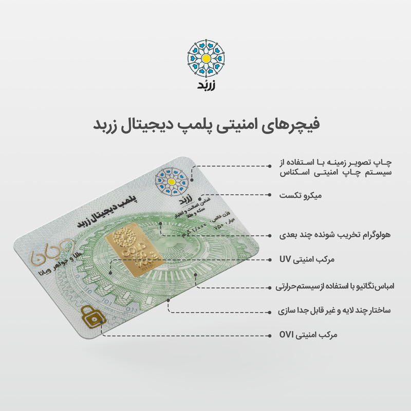 شمش طلا 18 عیار زربد مدل 1000