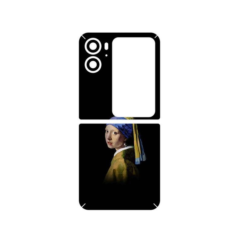 برچسب پوششی ماهوت مدل Girl with a Pearl Earring of Vermeer مناسب برای گوشی موبایل اپو Find N2 Flip