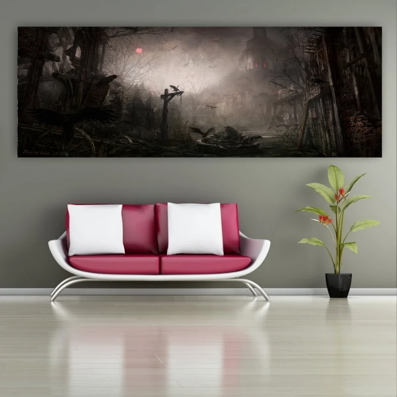 پوستر دیواری طرح خانه متروکه مدلFD693