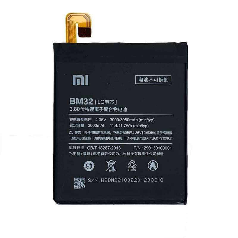 باتری موبایل شیائومی مدل bm32 با ظرفیت 3080 مناسب برای گوشی موبایل شیائومی  mi 4