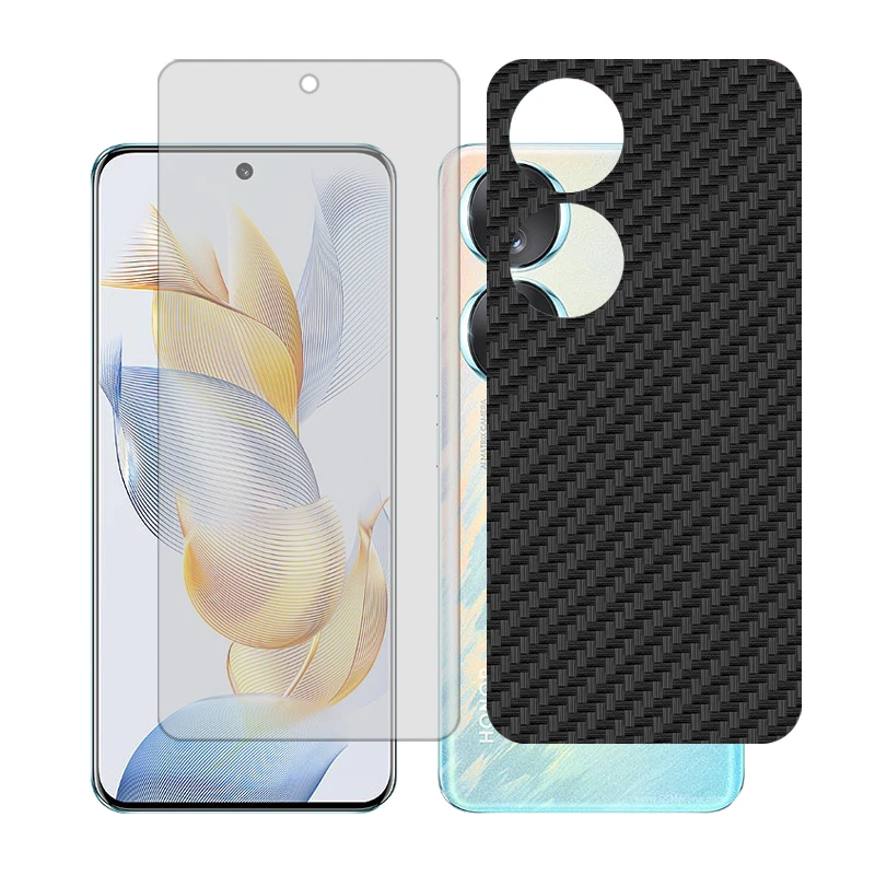 محافظ صفحه نمایش شفاف گلس مدل Together مناسب برای گوشی موبایل آنر 90 به همراه برچسب پوششی پشت گوشی