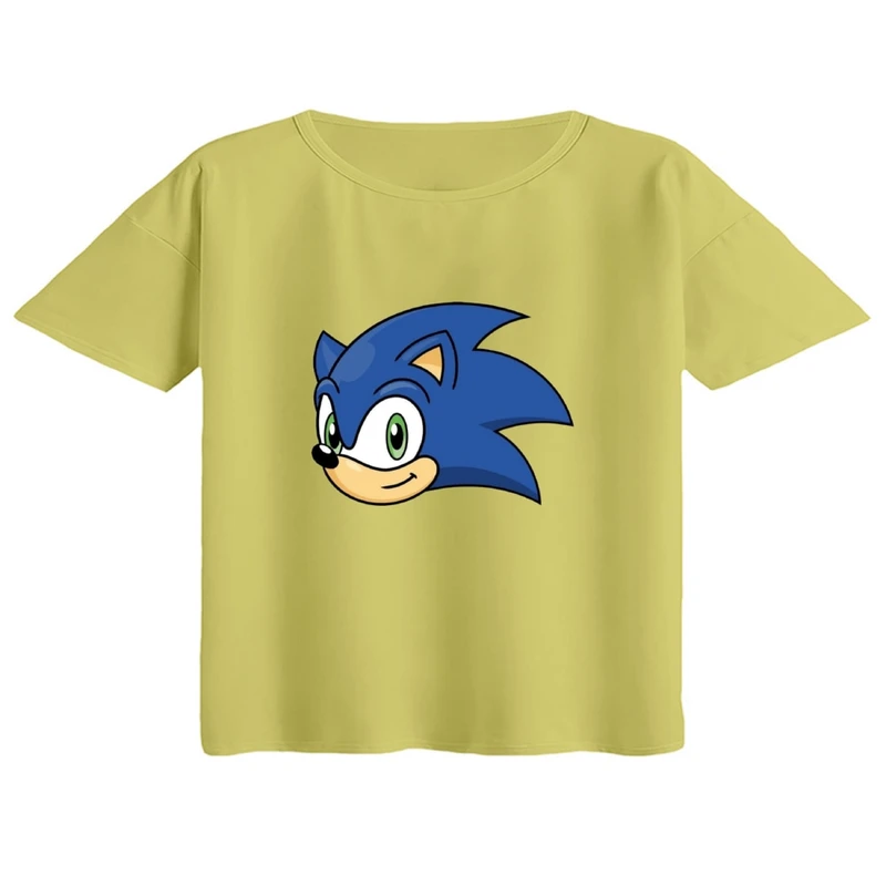 کراپ تی‌شرت آستین کوتاه زنانه مدل سونیک