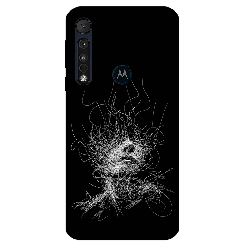 کاور مگافون طرح اسکچ صورت مدل 7423 مناسب برای گوشی موبایل موتورولا Moto One Macro 